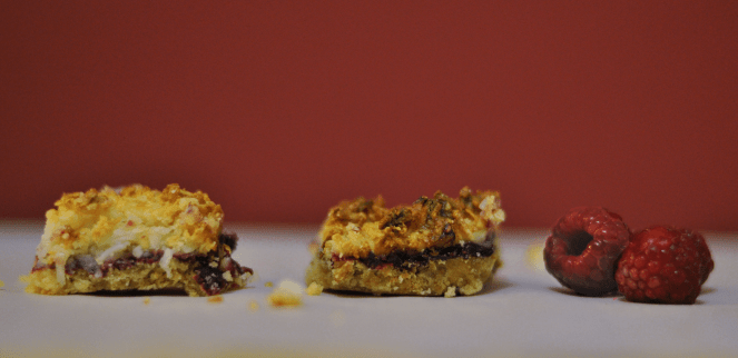 Rasberry coconut squares